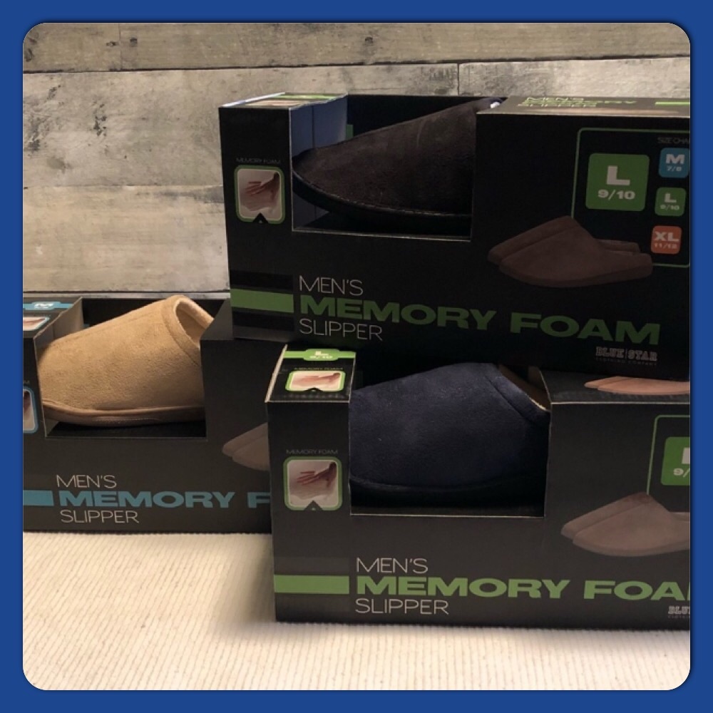 Men’s Memory Foam Slippers M & L bundle for $10/ea